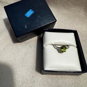 Silver Ring with Green Gemstone NWT